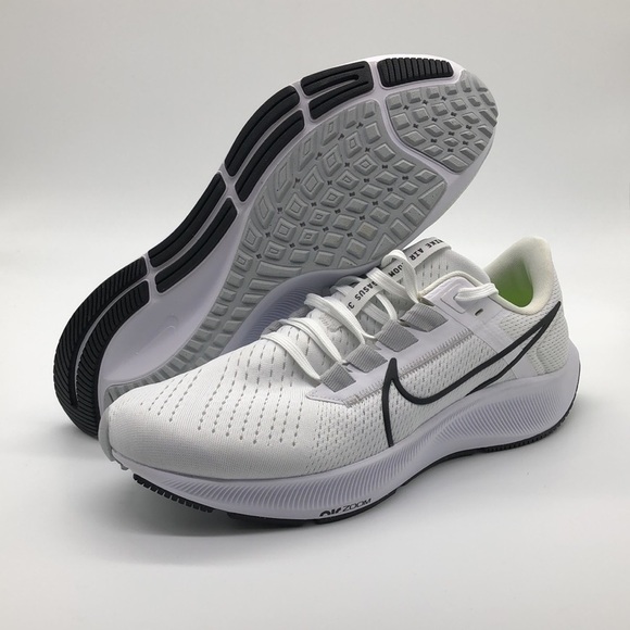 Nike Air Zoom Pegasus 38 Shoes Men's White Black (CW7356-100) - Picture 1 of 5